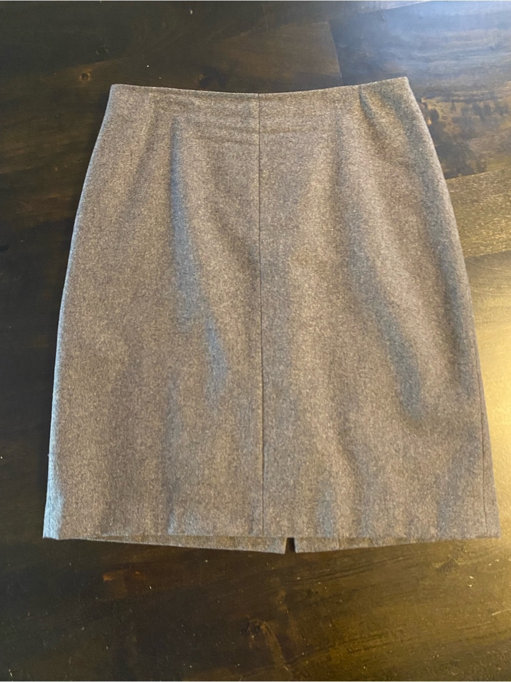 Simons Gray Wool-Blend Midi Pencil Skirt